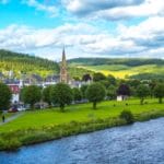 The Riverbank Town of Peebles, Scotland