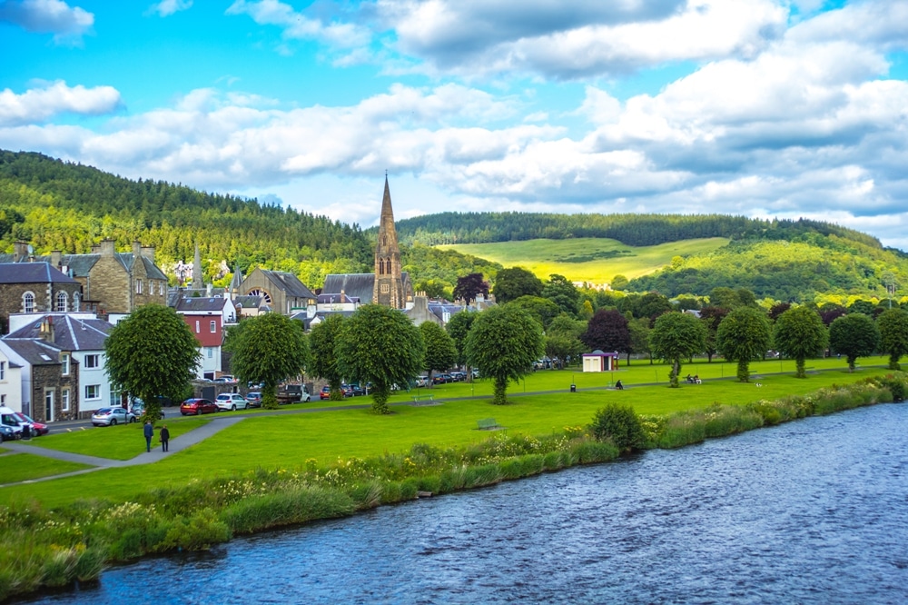 The Riverbank Town of Peebles, Scotland